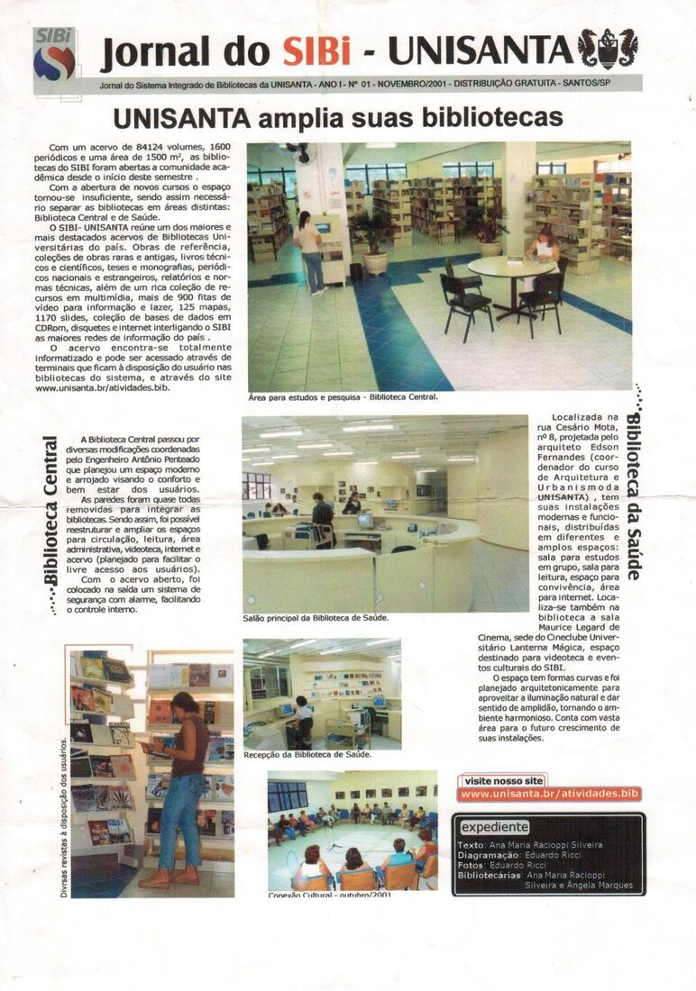 Jornal do SIBI Unisanta, edição de novembro de 2001